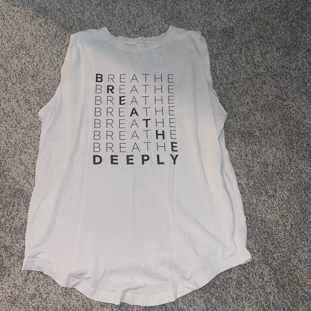 White Sleeveless Top with Motivational Print Lululemon